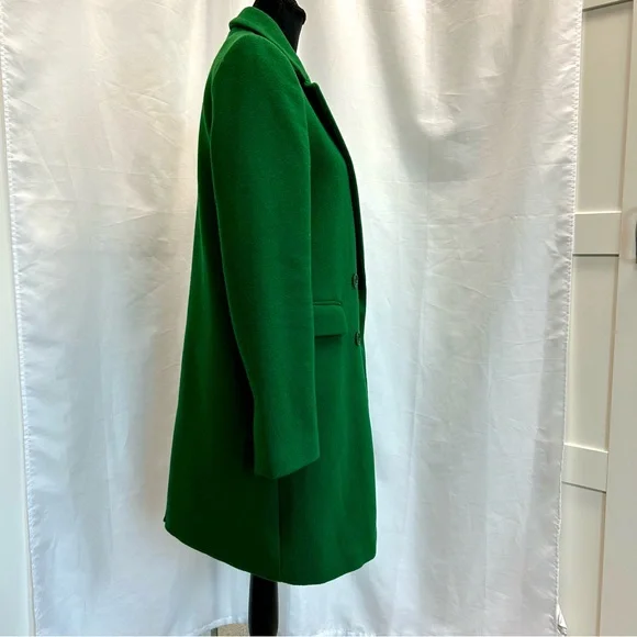 Zara Women's Green double breasted wool blend coat Sz S fall winter - Picture 3 of 14